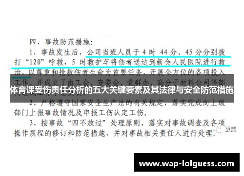 体育课受伤责任分析的五大关键要素及其法律与安全防范措施